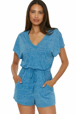 Becca Rompers>BEACH DATE ROMPER |LAGOON|AUBERGINE
