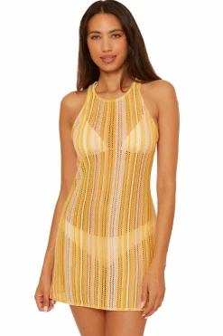 Becca Dresses>CABO HI-NECK DRESS |SUNGLOW|EMERALD