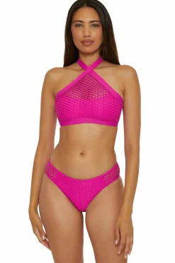 Becca D-Bra>CASTAWAY HI-NECK TOP |AZALEA|BLACK