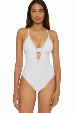 Becca Plunge Neck>COLETTE PLUNGE 1PC |WHITE|BLACK