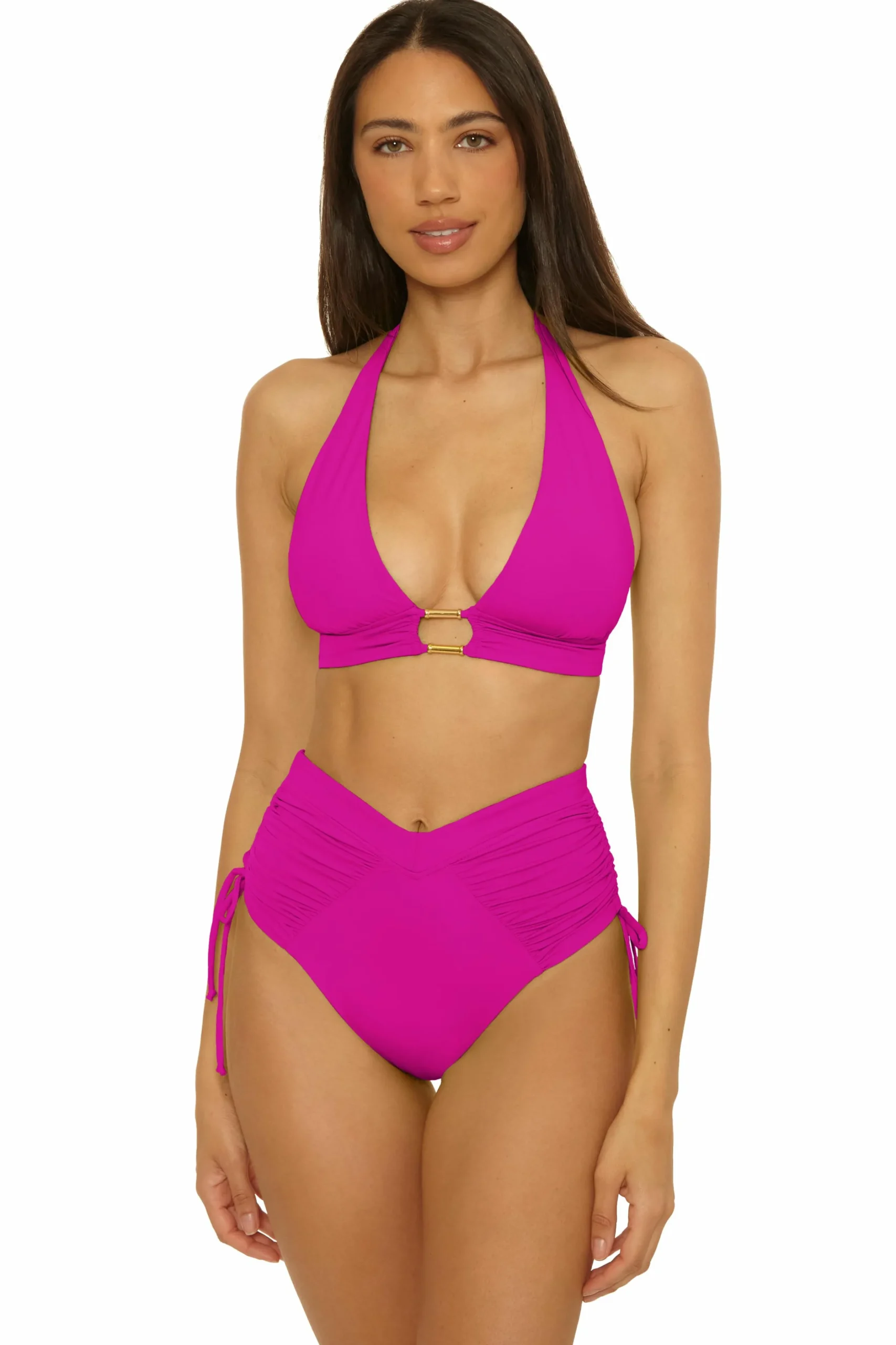 Becca D-Bra|Halter>COLOR CODE HALTER TOP |HIBISCUS|MEADOW