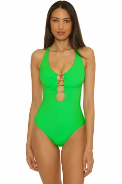 Becca Plunge Neck>COLOR CODE 1PC CUTOUT |MEADOW|HIBISCUS