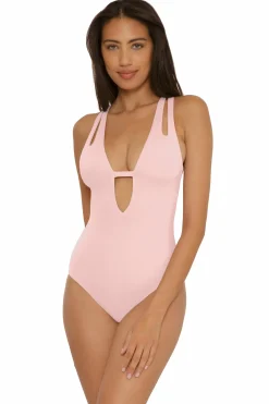 Becca Plunge Neck>COLOR CODE 1PC PLUNGE |PRIMROSE PINK|BLACK