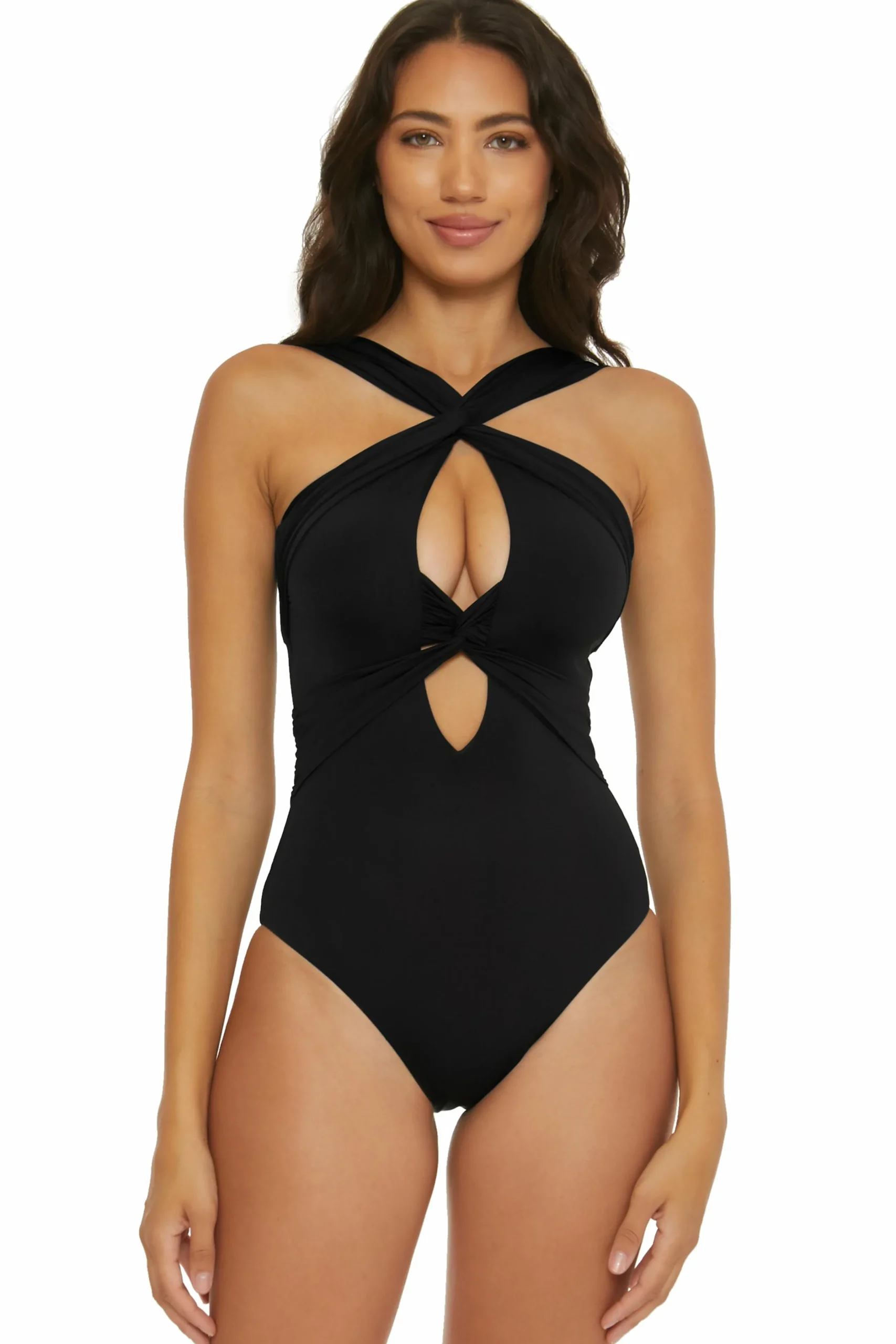 Becca High Neck>COLOR CODE 1PC TWIST |BLACK