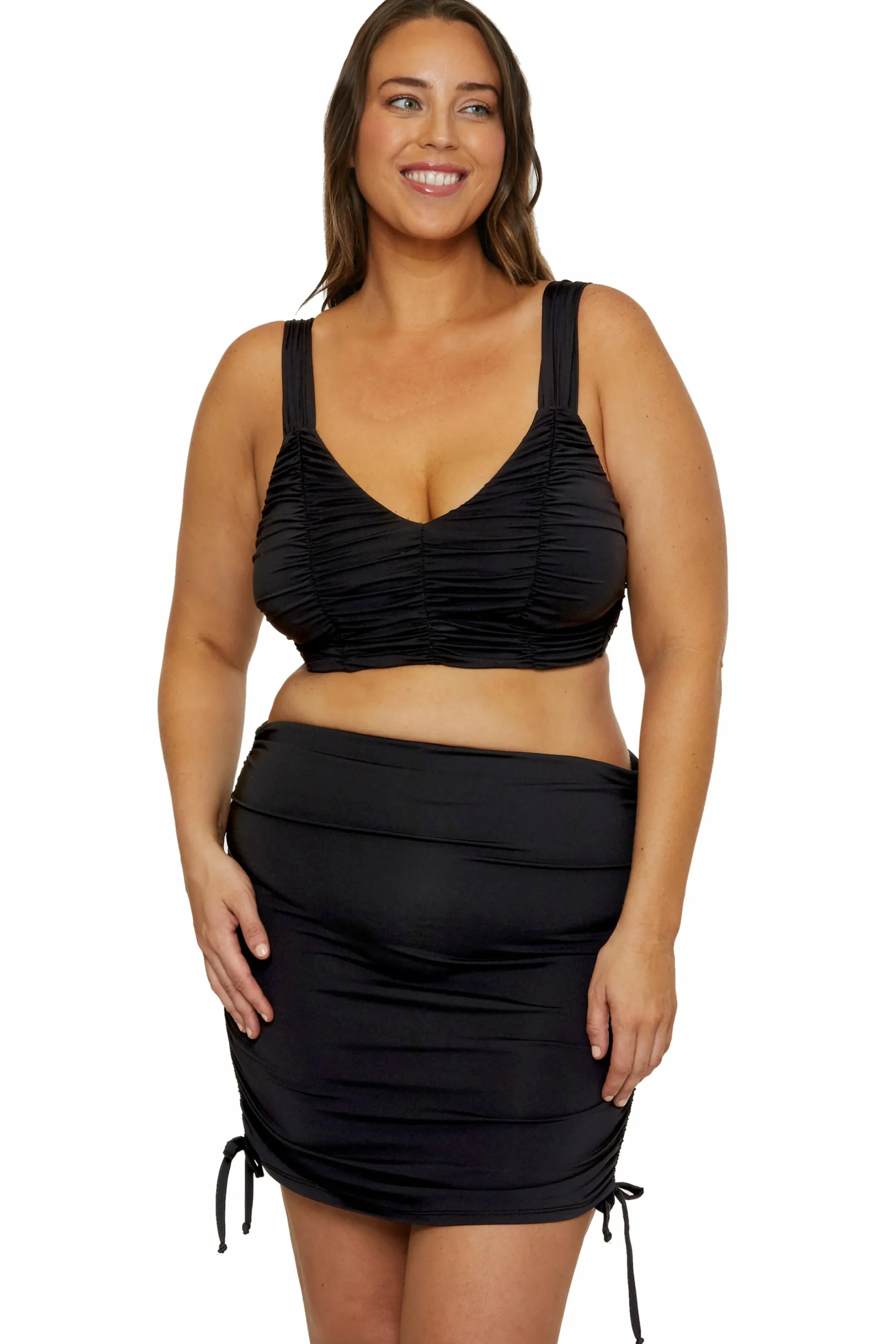 Becca Skirts|High Waist>COLOR CODE SKIRT PANT |EMERALD|BLACK