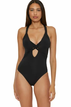 Becca Plunge Neck>COLOR CODE TWIST 1PC |BLACK