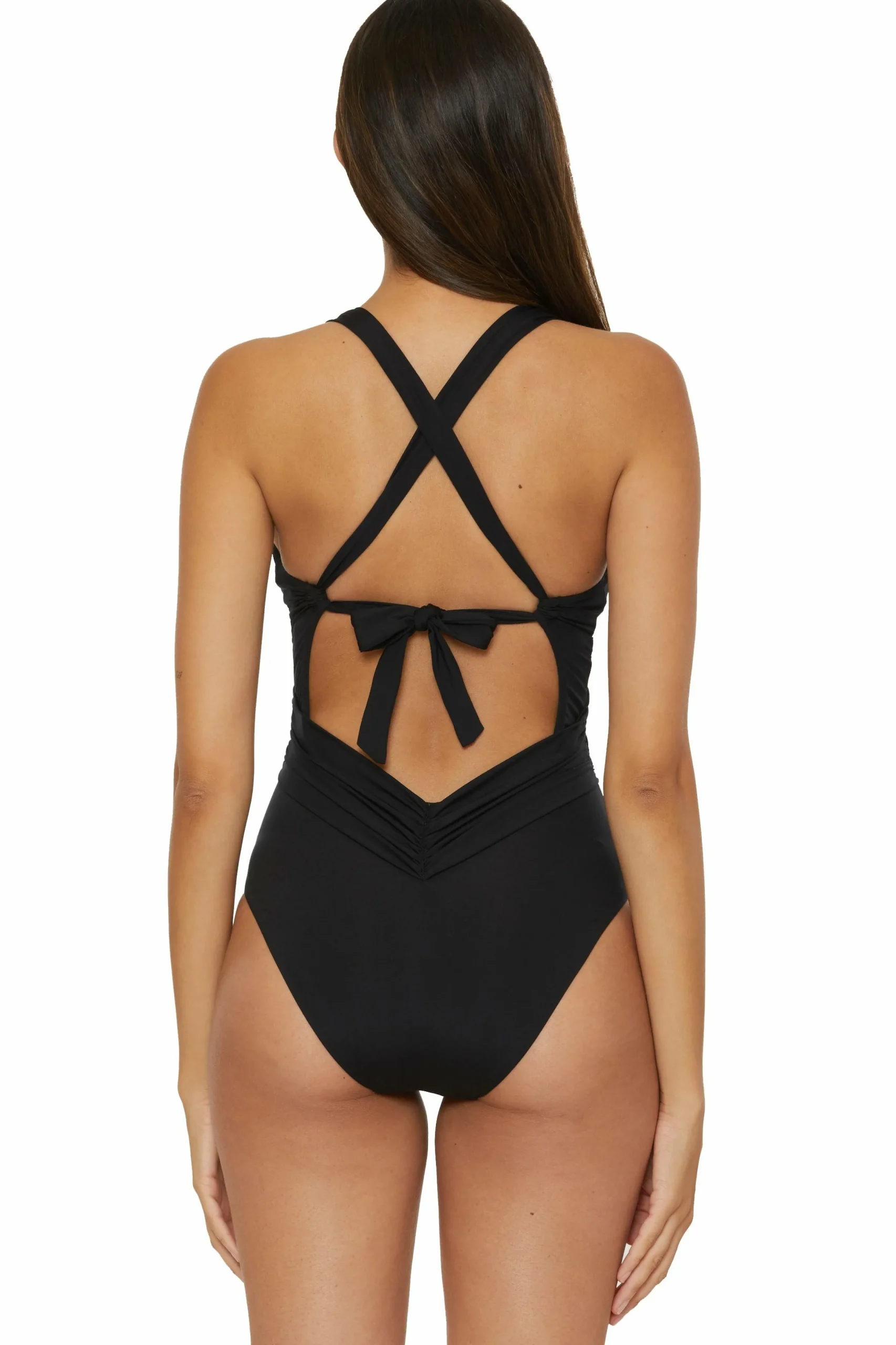 Becca Plunge Neck>COLOR CODE TWIST 1PC |BLACK