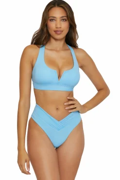Becca D-Bra|Halter>COLOR CODE V-CUT TOP |ICE BLUE
