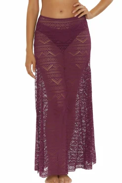 Becca Skirts>COLOR PLAY MAXI SKIRT |AUBERGINE|BLACK|WHITE