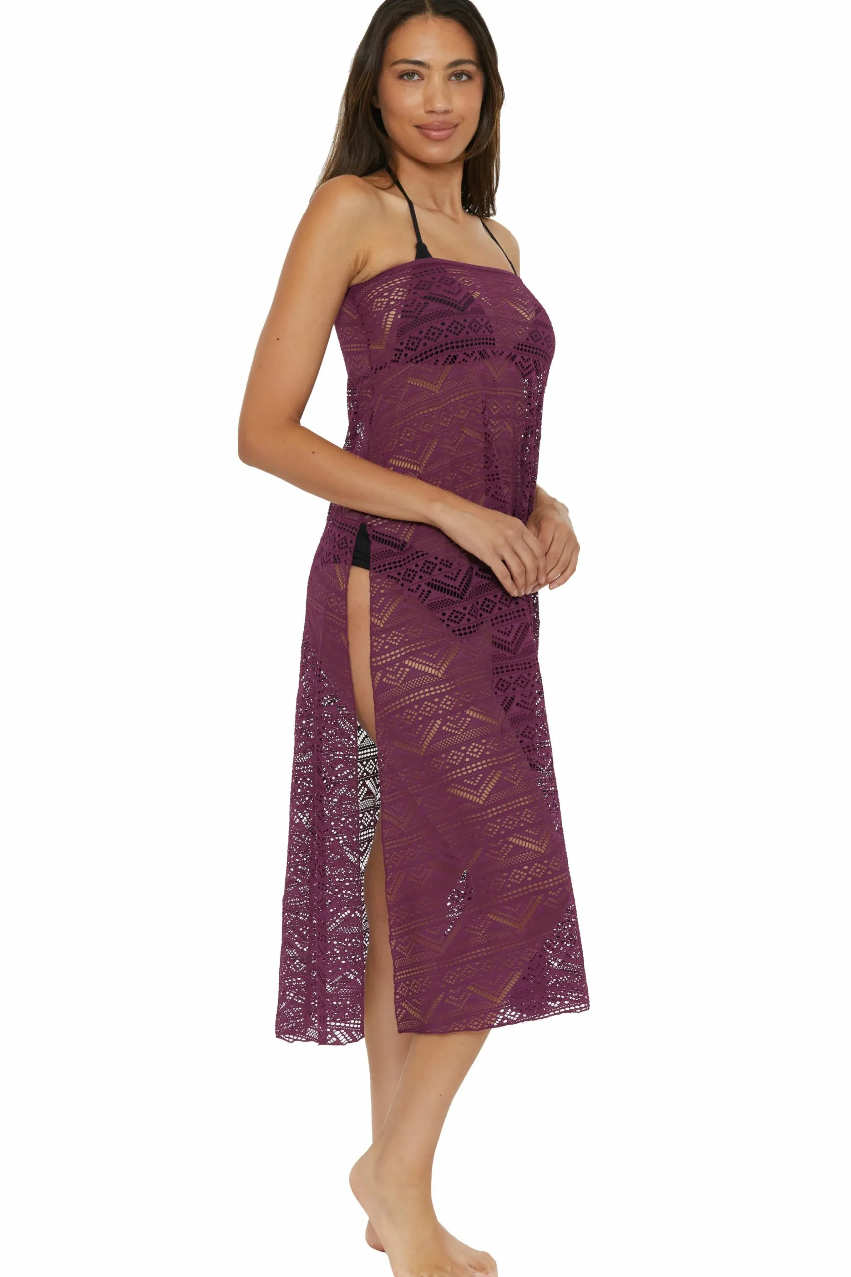 Becca Skirts>COLOR PLAY MAXI SKIRT |AUBERGINE|BLACK|WHITE