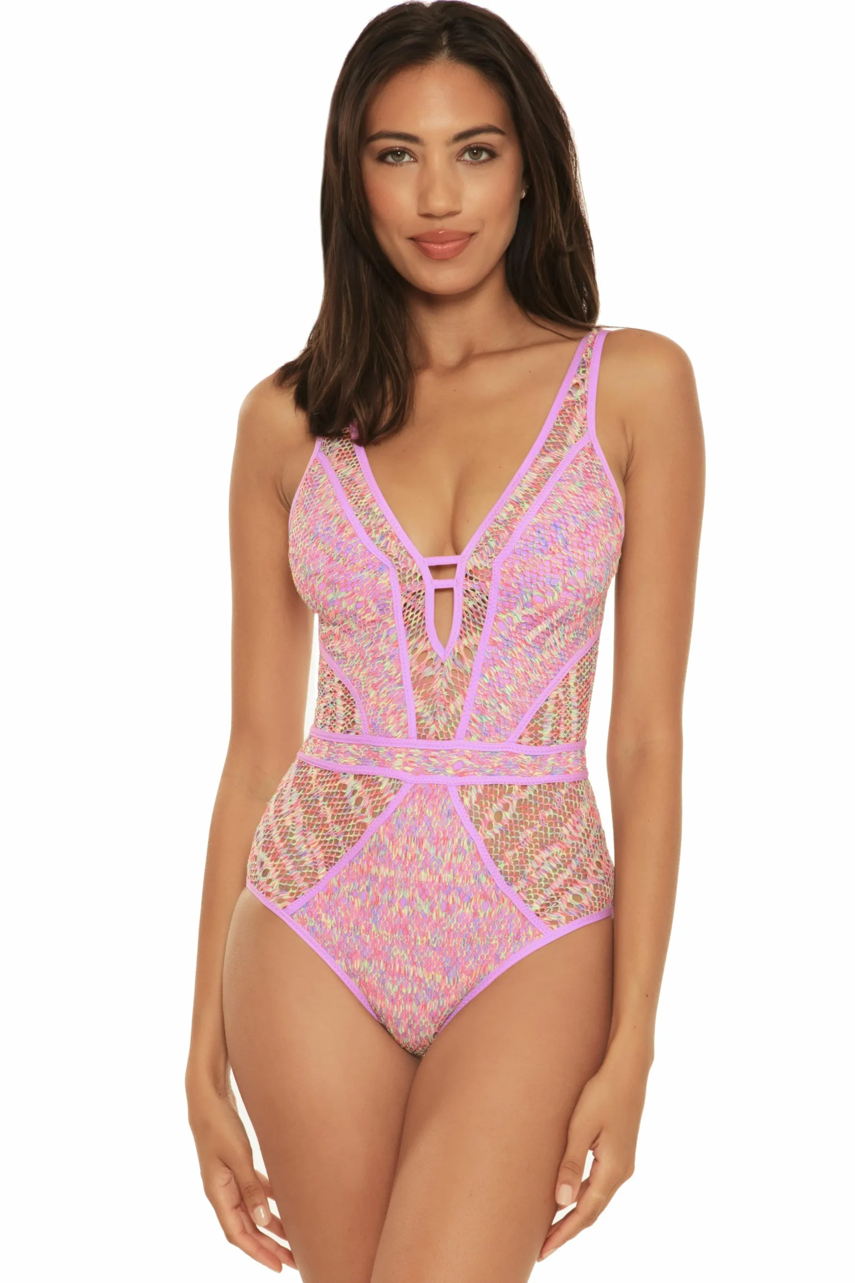 Becca Plunge Neck>COLOR PLAY 1PC PLUNGE |BLACK|ORCHID|FLAMINGO