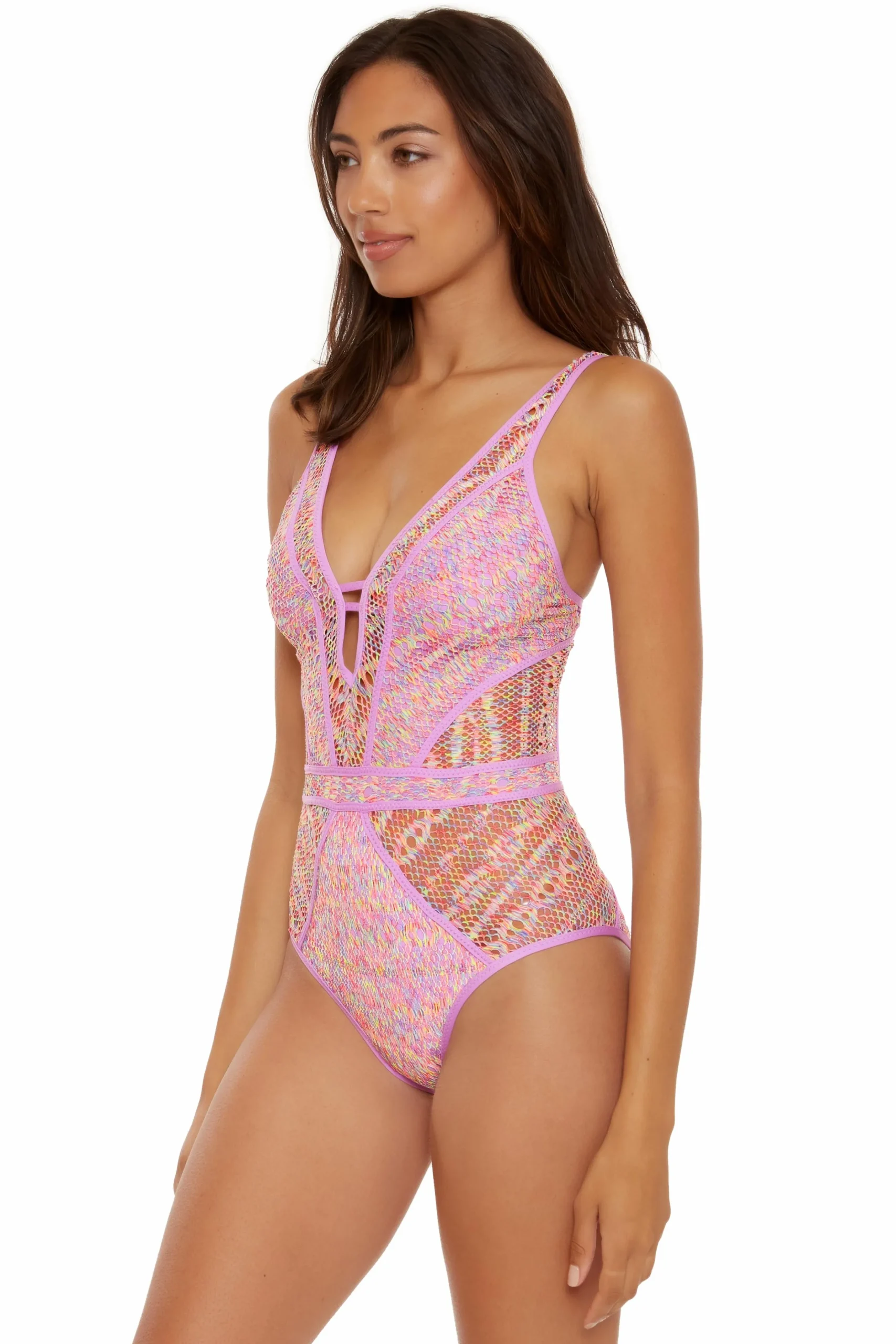 Becca Plunge Neck>COLOR PLAY 1PC PLUNGE |BLACK|ORCHID|FLAMINGO
