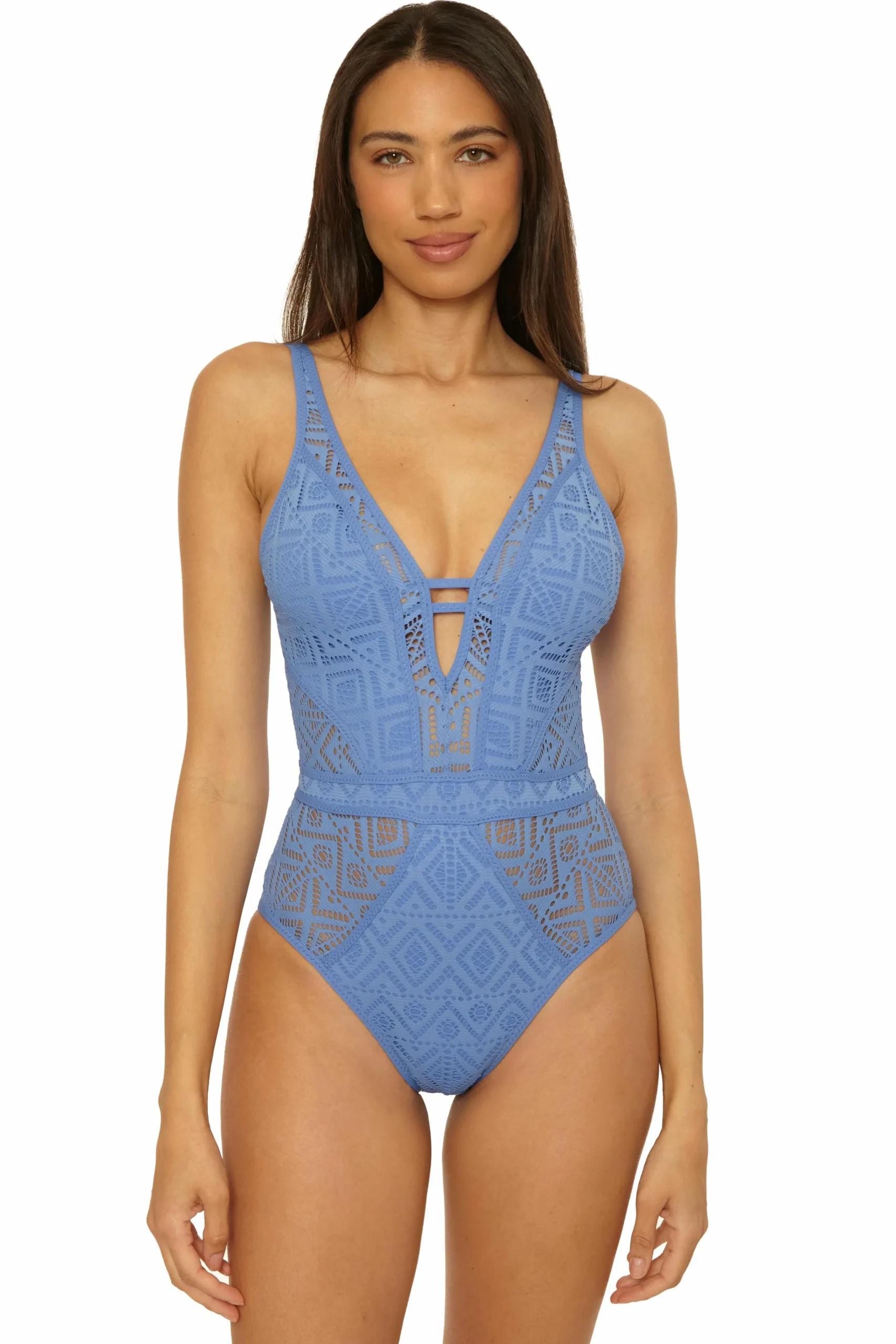 Becca Plunge Neck>COLOR PLAY 1PC PLUNGE |APPLE/TAN|WHITE/TAN|MOCHA/TAN|BLACK/TAN|COASTAL