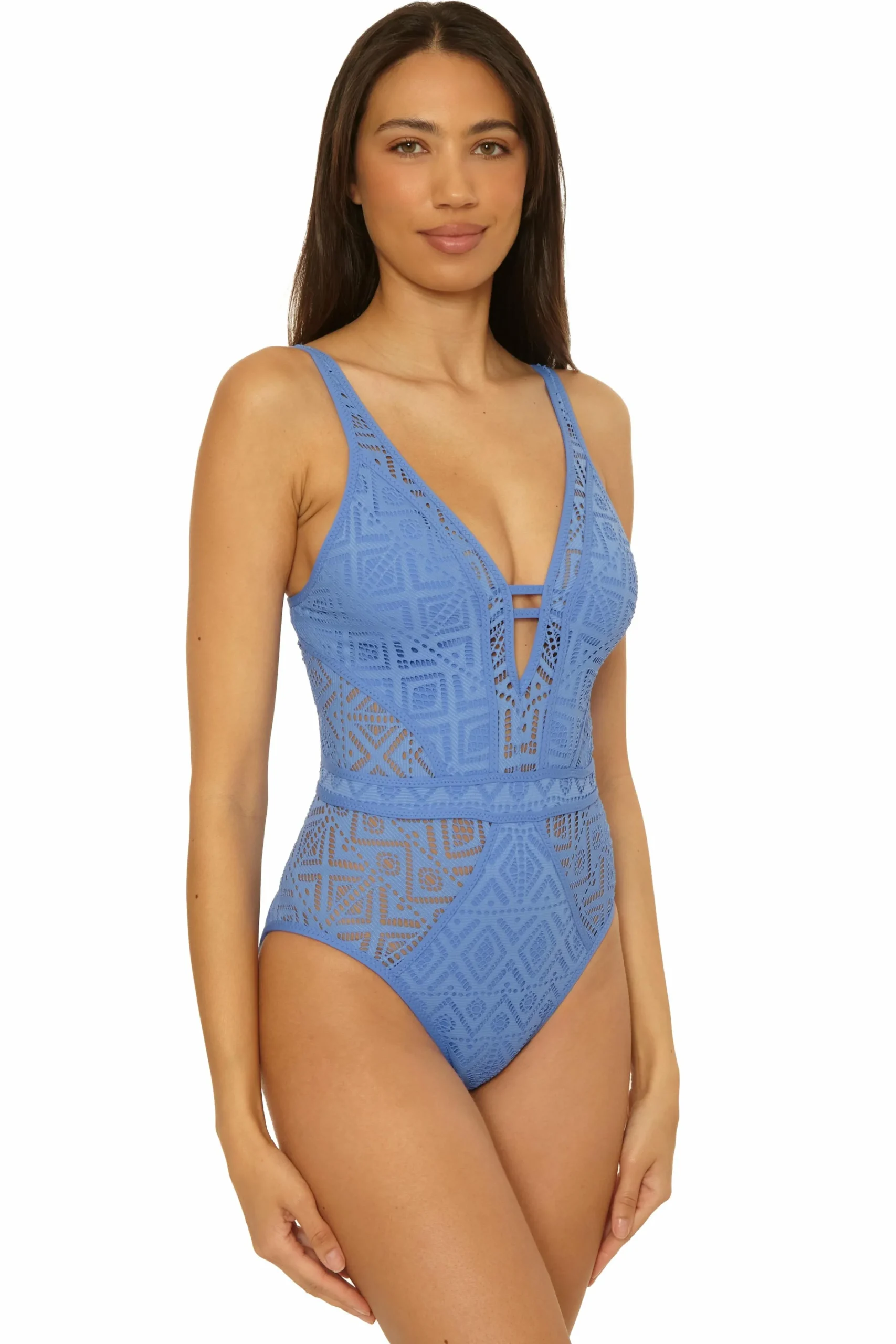 Becca Plunge Neck>COLOR PLAY 1PC PLUNGE |APPLE/TAN|WHITE/TAN|MOCHA/TAN|BLACK/TAN|COASTAL