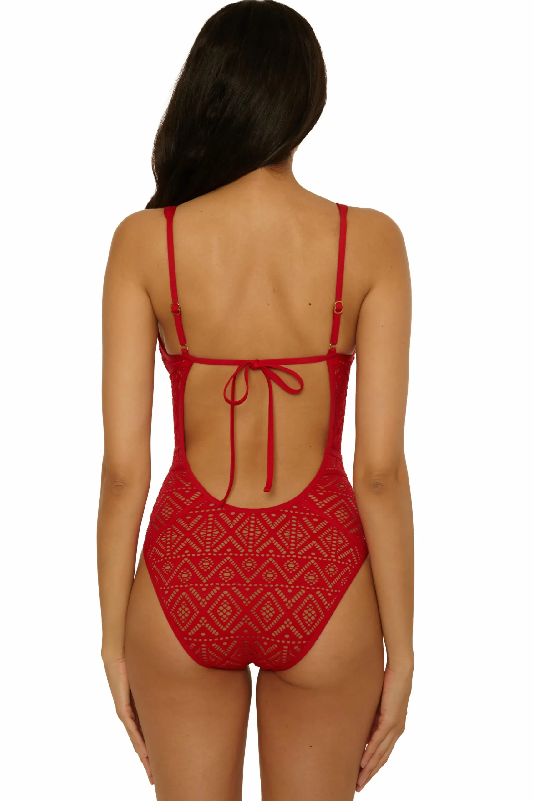 Becca Plunge Neck>COLOR PLAY 1PC PLUNGE |APPLE/TAN|WHITE/TAN|MOCHA/TAN|BLACK/TAN|COASTAL