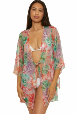 Becca Front-Tie Covers|Tunics>CORAL REEF TUNIC |MULTI