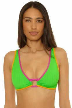 Becca Pants|D-Bra>CRINKLE CRUSH BRALETTE |MEADOW|HIBISCUS