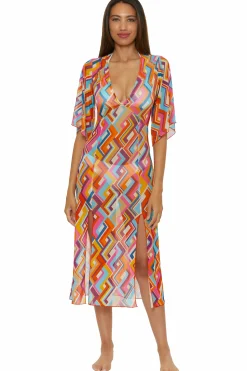 Becca Tunics|Dresses>LAS PALMAS MESH DRESS |MULTI