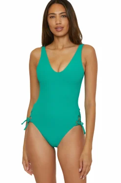 Becca Scoop / Square Neck 1Pc>MODERNEDGE 1PC HI-LEG |PEACOCK|CORAL REEF