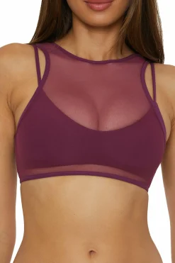 Becca D-Bra>MUSE LAYERED BRALETTE |AUBERGINE|BLACK