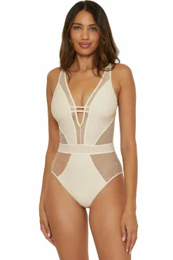 Becca Plunge Neck>NETWORK 1PC PLUNGE |ECRU|BLACK