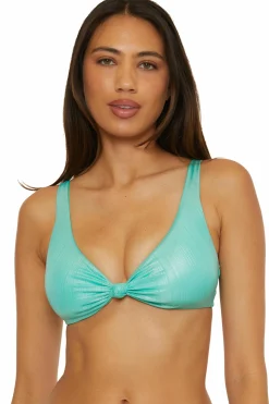 Becca D-Bra|Bralette>ORIGAMI KNOT BRALETTE |AQUA SEA
