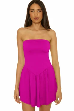 Becca Dresses>PALMA TUBE MINI DRESS |HIBISCUS|BLACK|MEADOW