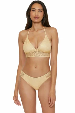Becca D-Bra|Halter>POLISHED HALTER TOP |GOLD