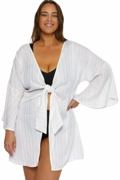 Becca Front-Tie Covers|Tunics>RADIANCE OPEN TUNIC |WHITE