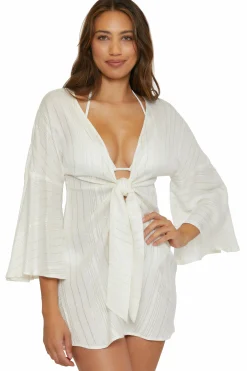 Becca Front-Tie Covers|Tunics>RADIANCE V-NECK TUNIC |WHITE