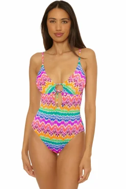 Becca Plunge Neck>RIO ONE PIECE |MULTI