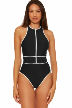 Becca High Neck>SPORT MODE 1PC ZIP-UP |BLACK