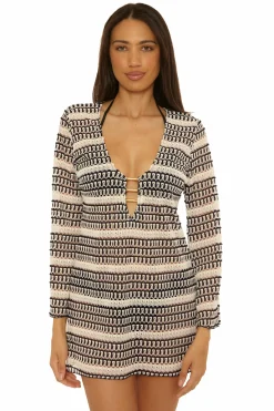 Becca Tunics|Dresses>UTOPIA CROCHET TUNIC |BLK/MUL|HIBISCUS MULTI